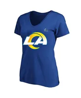 Women's Aaron Donald Royal Los Angeles Rams Super Bowl Lvi Bound Plus Name and Number V-Neck T-shirt