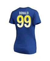 Women's Aaron Donald Royal Los Angeles Rams Super Bowl Lvi Bound Plus Size Name and Number V-Neck T-shirt