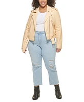 Levi's Plus Faux Leather Belted Motorcycle Jacket