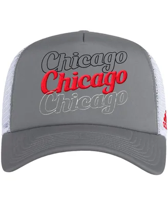 Women's adidas Gray, White Chicago Blackhawks Foam Trucker Snapback Hat