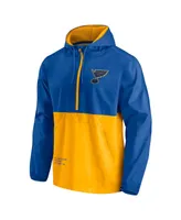 Men's Fanatics Blue, Gold St. Louis Blues Thrill Seeker Anorak Half-Zip Jacket