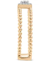 Wrapped Diamond Square Halo Double Band Beaded Ring (1/6 ct. t.w.) in 14k Gold, Created for Macy's