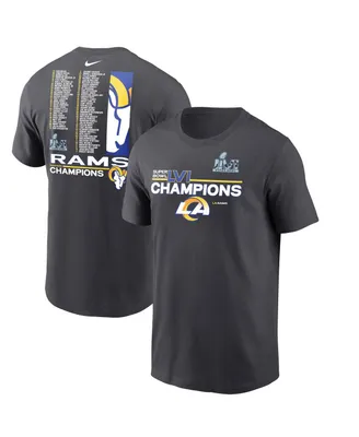 Men's Nike Anthracite Los Angeles Rams Super Bowl Lvi Champions Roster T-shirt