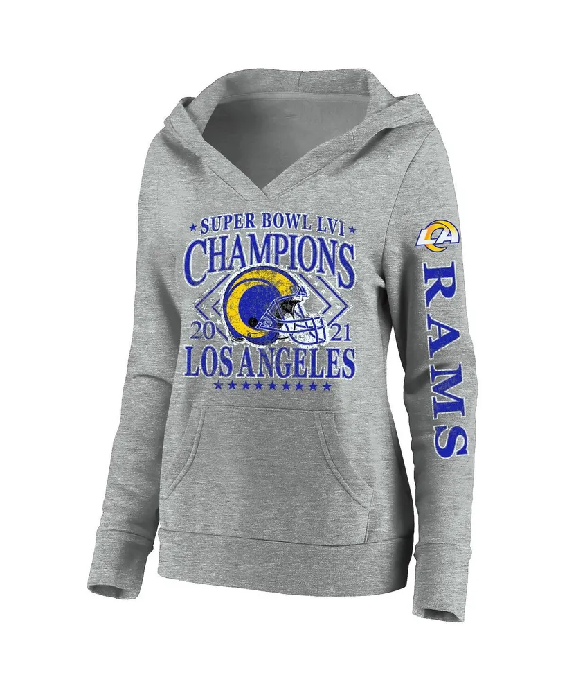 Fanatics Women's Branded Heather Charcoal Kansas City Chiefs Super Bowl LVII  Champions Plus Victory Formation Pullover Hoodie