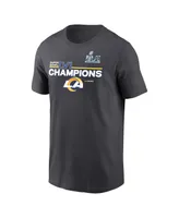 Men's Nike Anthracite Los Angeles Rams Super Bowl Lvi Champions Roster T-shirt