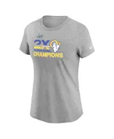 Women's Nike Heather Gray Los Angeles Rams 2-Time Super Bowl Champions T-shirt