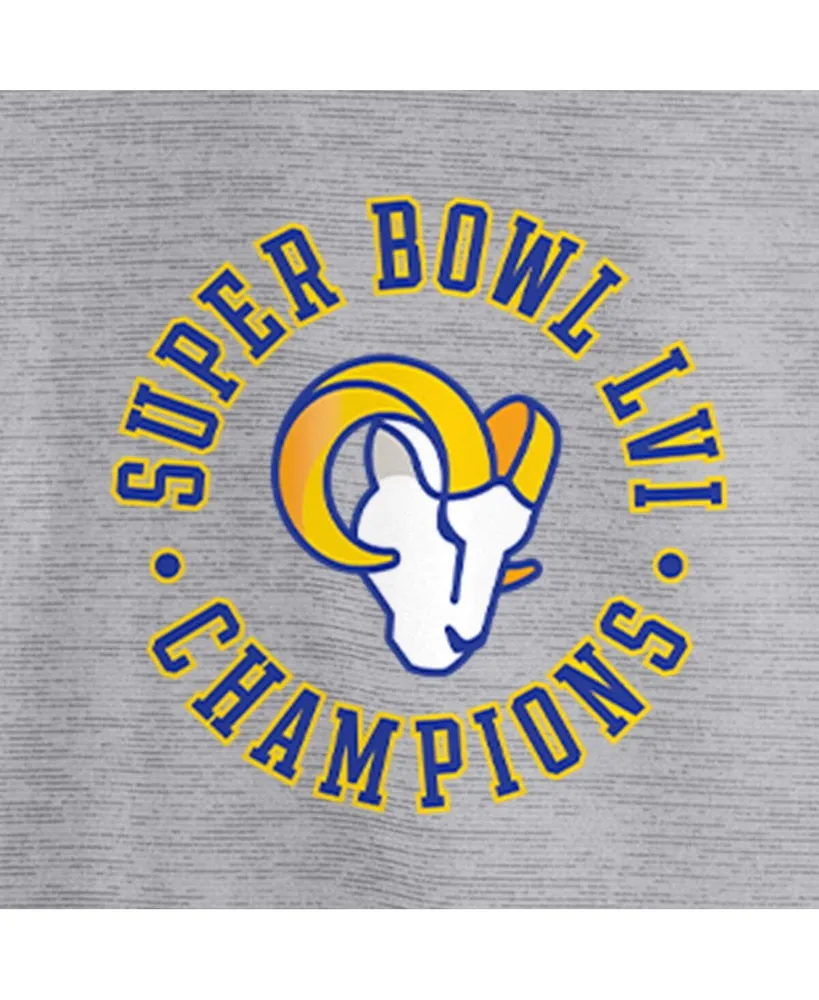 Men's Fanatics Gray Los Angeles Rams Super Bowl Lvi Champions Polo