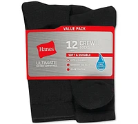 Hanes Men's 12-Pk. Ultimate Crew Socks