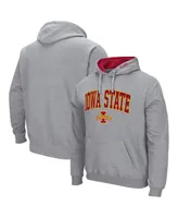 Men's Colosseum Heathered Gray Iowa State Cyclones Arch and Logo 3.0 Pullover Hoodie