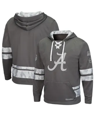 Men's Colosseum Gray Alabama Crimson Tide Oht Military-Inspired Appreciation Lace-Up Pullover Hoodie