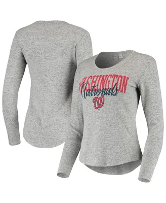Women's Concepts Sport Heathered Gray Washington Nationals Tri-Blend Long Sleeve T-shirt