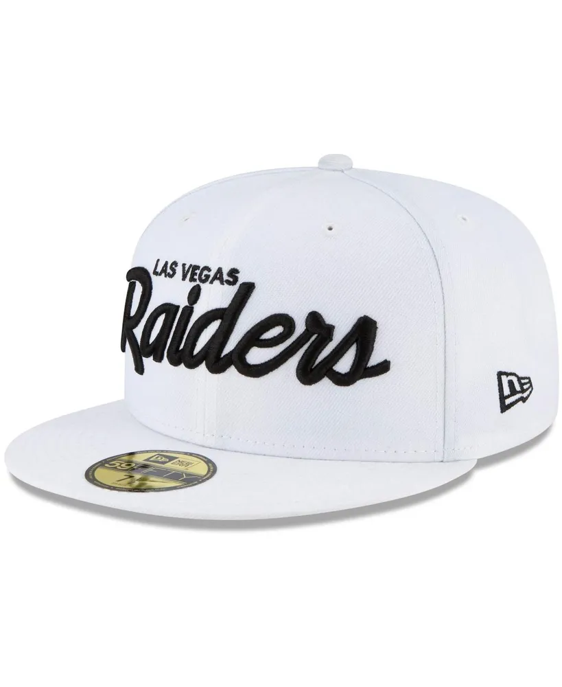 Men's New Era White Las Vegas Raiders Logo Omaha 59Fifty Fitted Hat