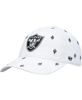 Women's '47 White Las Vegas Raiders Confetti Clean Up Adjustable Hat