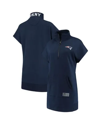 Women's Dkny Sport Navy New England Patriots Naomi Quarter-Zip Sneaker Dress