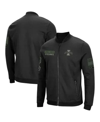 Men's Colosseum Black Iowa State Cyclones Oht Military-Inspired Appreciation Team High-Speed Bomber Full-Zip Jacket