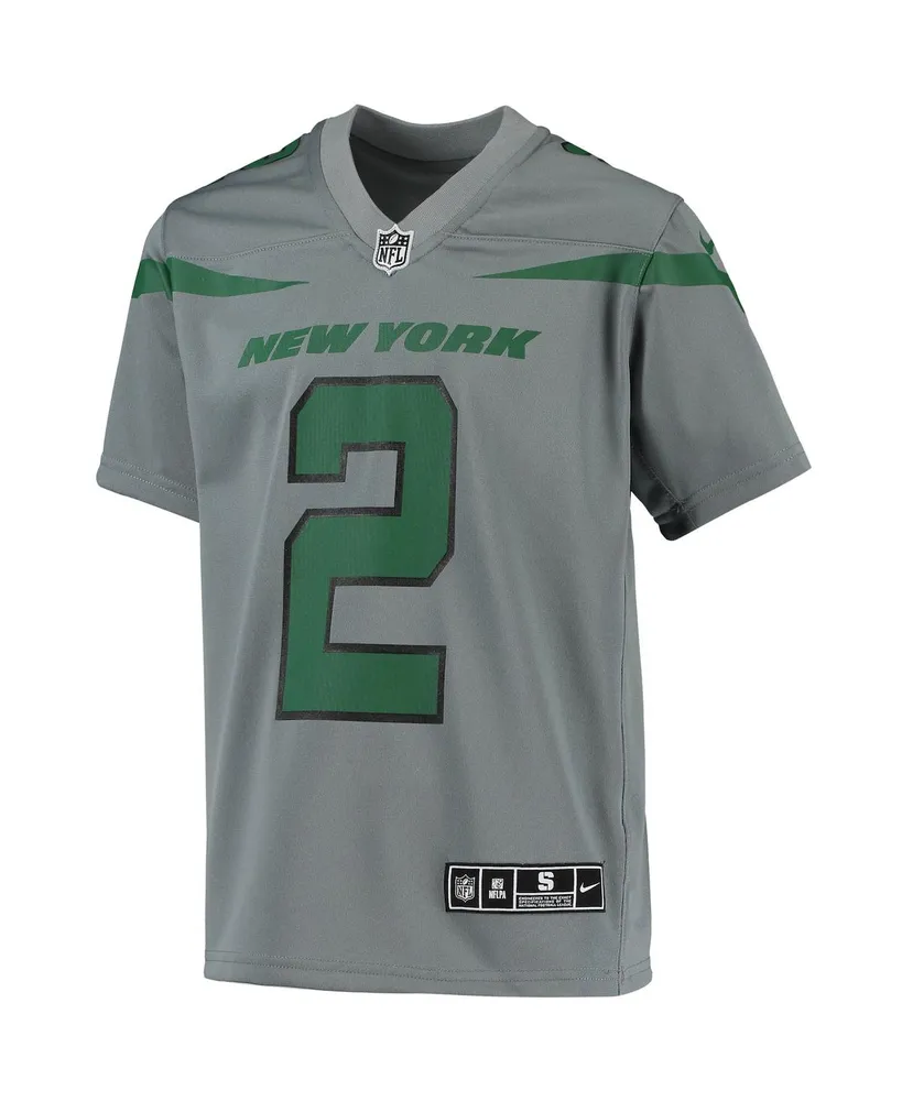 Big Boys Nike Zach Wilson Gray New York Jets Inverted Team Game Jersey