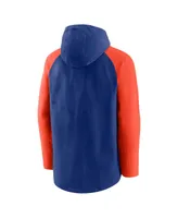 Men's Nike Royal and Orange New York Mets Authentic Collection Full-Zip Hoodie Performance Jacket