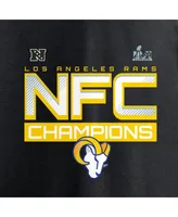 Men's Fanatics Black Los Angeles Rams 2021 Nfc Champions Iconic Slant Long Sleeve T-shirt