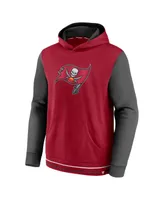 Men's Fanatics Red, Pewter Tampa Bay Buccaneers Block Party Pullover Hoodie