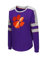 Women's Colosseum Purple Clemson Tigers Trey Dolman Long Sleeve T-shirt