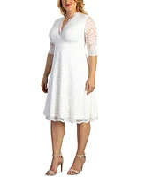 Kiyonna Plus Bella Lace A-Line Cocktail Dress