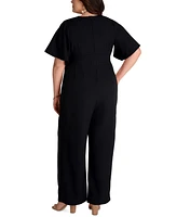 Kiyonna Plus Charisma Crepe Jumpsuit