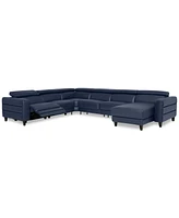 Silvanah -Pc. Leather Sectional with Storage Chaise and 2 Power Recliners