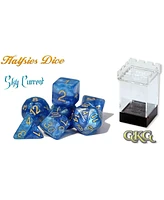 Sky Current Halfsies Dice Layered Dice with Upgraded Dice Case, 7 Piece