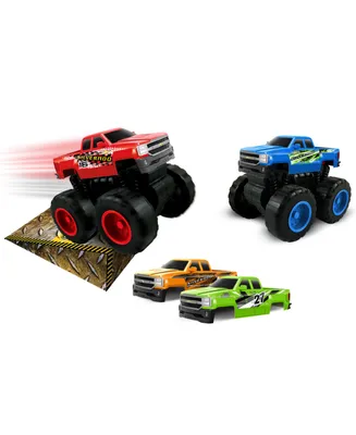 Jam'N Products - Chevy Silverado 1500 Friction Switched Power Toy Vehicle Gift Set, 6 Piece