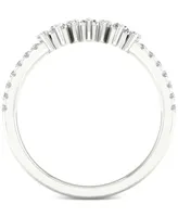 Diamond Baguette & Round Band (1/3 ct. t.w.) in 14k White Gold