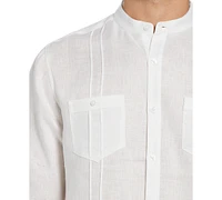 Cubavera Men's Regular-Fit Banded Collar Popover Linen Shirt