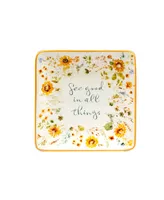 Certified International Sunflowers Forever Canape Plates, Set of 4