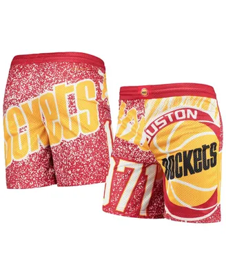 Big Boys Mitchell & Ness Red Houston Rockets Hardwood Classics Jumbotron Shorts
