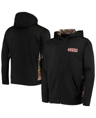 Men's Dunbrooke Black, Realtree Camo San Francisco 49ers Decoy Tech Fleece Full-Zip Hoodie