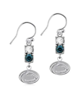 Women's Dayna Designs Penn State Nittany Lions Silver-Tone Dangle Crystal Earrings - Silver