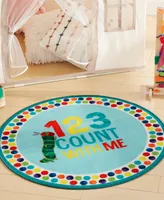 Eric Carle Elementary 123 Count With Me 2' 11" x 2' 11" Round Area Rug