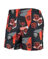 Men's Foco Navy and Orange Chicago Bears Geo Print Swim Trunks