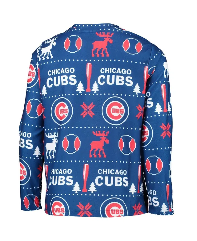 Outerstuff Youth Royal Chicago Cubs Allover Print Long Sleeve T