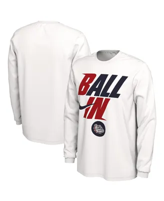 Men's Nike White Gonzaga Bulldogs Ball Bench Long Sleeve T-shirt