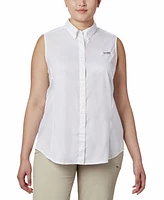 Columbia Plus Pfg Tamiami Button-Front Sleeveless Top