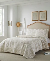 Laura Ashley Amberley Cotton Reversible 3 Piece Quilt Set