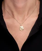 Wrapped Diamond Starfish Sand Dollar Pendant Necklace (1/10 ct. t.w.) in 14k Gold-Plated Sterling Silver, 16" + 2" extender, Created for Macy's