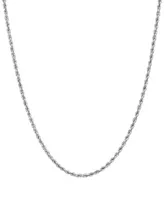 Glitter Rope Link 20" Chain Necklace (2mm) in 10k White Gold