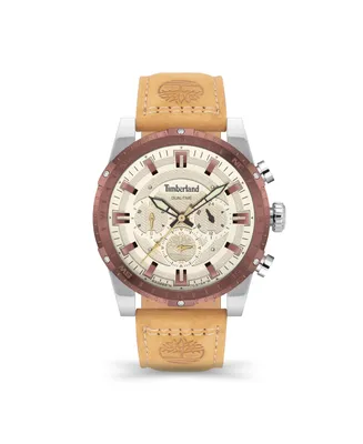Timberland Men's Fitzwilliam Wheat Leather Strap Watch 46mm