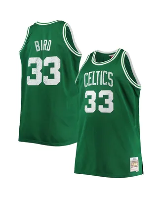 Men's Larry Bird Kelly Green Boston Celtics Big and Tall 1985-86 Nba 75th Anniversary Diamond Swingman Jersey