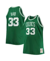 Men's Larry Bird Kelly Green Boston Celtics Big and Tall 1985-86 Nba 75th Anniversary Diamond Swingman Jersey