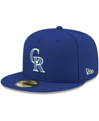 Men's Royal Colorado Rockies Logo White 59FIFTY Fitted Hat