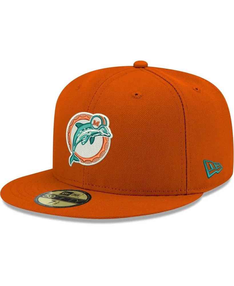 Men's Orange Miami Dolphins Omaha Throwback 59FIFTY Fitted Hat