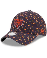 Women's Navy Chicago Bears Floral 9TWENTY Adjustable Hat