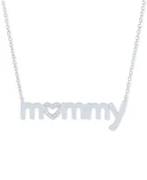 Diamond Mommy 18" Pendant Necklace (1/10 ct. t.w.) in Sterling Silver